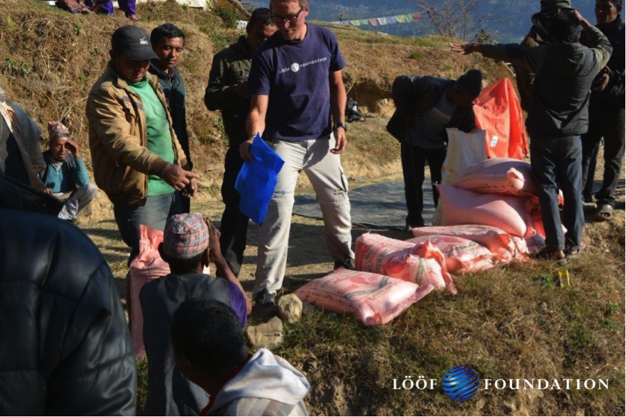 giving out rice